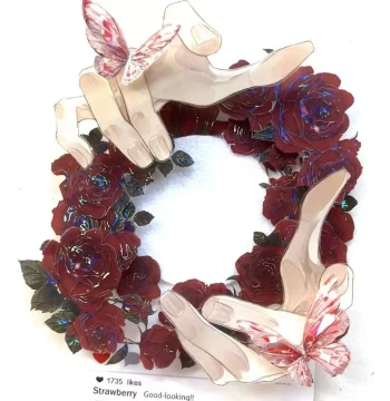 Xiaohongshu Viral Aesthetic Badge Holder, Rose Hand and Guardian Hand Acrylic Display Stand for Badge Storage and Collection