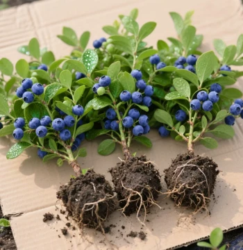 Extra Large Blueberry Tree Saplings Shipped with Fruit, Suitable for North and South Planting, Ground or Pot Cultivation, Cold and Heat Resistant Blueberry Bushes for Balcony Pots
