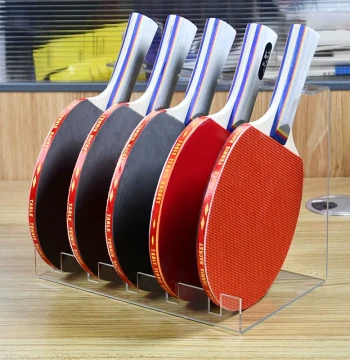 Viral Table Tennis Racket Display Stand, Acrylic Showcase for Penhold and Shakehand Grips, Sports Equipment Display Rack for Stationery Stores