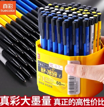 True Color Retractable Ballpoint Pens, Classic Multi-Color Oil-Based Ink, 0.7mm Genuine Refills