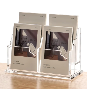 Sanrui Countertop Card Display Box, Postcard Storage Box, Small Card Collection Box, Desktop Office Receipt Organizer, High-Aesthetic Letter Paper Sorting Box, Acrylic Transparent Multi-Compartment Layered Sorting Rack