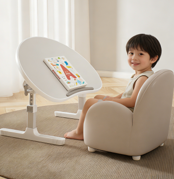 Peanut-Shaped Foldable Bed Reading Desk, Height-Adjustable Montessori Children's Baby Study Desk, Picture Book Table, Small Home Table