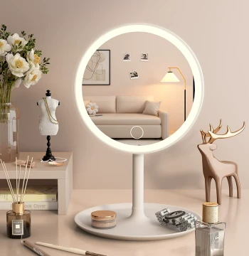LED Lighted Vanity Mirror for Home, Dorm, and Office – Portable Ultra-HD Desktop Makeup Mirror