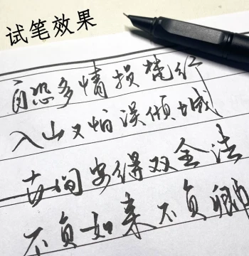 Bent-Nib Calligraphy Pen, Slender Gold Style Hard Pen for Adult Practice, 0.7mm Easy Stroke Fountain Pen