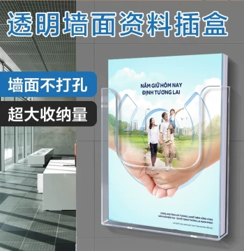 A4 Document Box Wall-Mounted File Rack, Wall-Hanging Flyer Holder, Acrylic Brochure Stand for Posters and Newspapers, Company Wall Display Shelf, A4/A6 Tri-fold