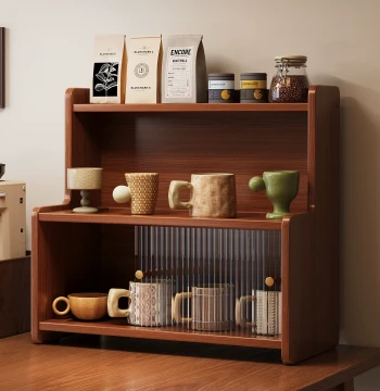 Cup Holder Rack Desktop Dust-Proof Cup Storage Dining Table Water Cup Tea Cup Tea Set Organizer Rack Small Countertop Cabinet
