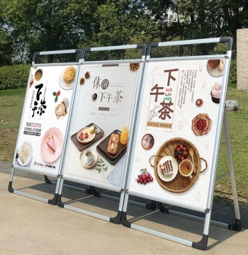 Outdoor Poster Stand, Vertical Floor-Standing Aluminum Alloy Double-Sided Portable Poster Frame, Advertising Display Board, KT Board Exhibition Panel for Recruitment and Promotion
