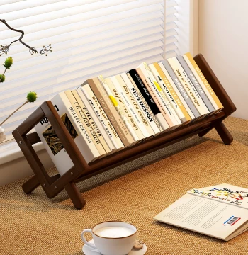 Desktop Bookshelf Small Storage Rack Office Desk Placement Desk Surface Organizer for CD Discs