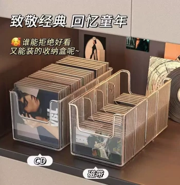 CD Disc Storage Box, Acrylic Transparent Album & Mask Desktop Organizer, Large-Capacity CD Collection Rack, Cosmetic & Skincare Desktop Storage and Sorting Box