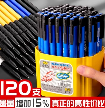120-Pack Press-Action Ballpoint Pens 0.7mm - Blue, Black, and Multi-Color Options, Bullet Tip, Automatic Click Mechanism, Ideal for Students and Office Use