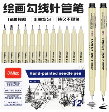 [For Art Students] New Sakura Pigma Micron Style Japanese Imported Tip Fineliner Pen for Hand-Drawn Manga Design, Waterproof Quick-Drying Art Pen, Student Drawing Set