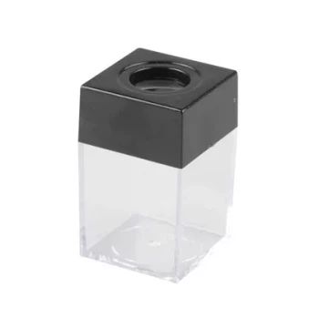 Square Paper Clip Container Paper Clip Box Paper Clip Recycling Bin with Magnetic Black Paper Clip Holder Paper Clip Stand
