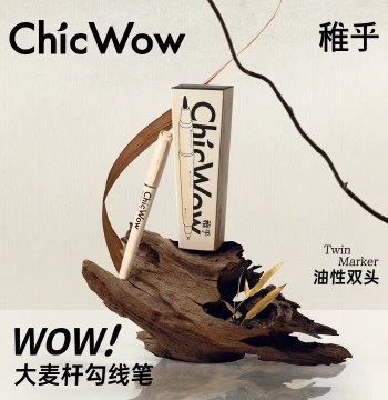 Chicwow Zhihu Barley Straw Liner Pen for Art Students, Oil-Based Marker Pen with Dual Tips (Fine and Broad), Black Quick-Drying Ink, Ideal for Art Students, Elementary School Children, Drawing, Painting, and Outlining