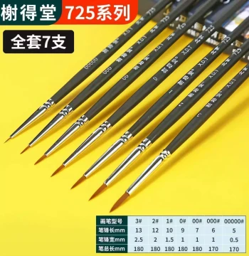 Xiedetang Model Painting Brush Set: Flat, Liner, and Panel Line Brushes for Water-based Paint Application