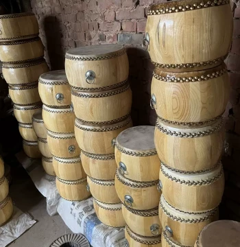 Authentic Yellow Cowhide and Toona Wood Unfinished Drum, Leather-Headed Gong Drum, Large War Drum, Dance Rhythm Drum, Temple Drum, Taoist Ritual Drum