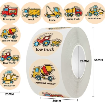 Children Cartoon Toy Stickers Car Truck Stickers Cartoon Baking Cake Stickers Encouragement Reward Game Stickers