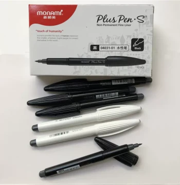 Monami Plus Pen.S Water-Based Pen, Art Liner, Fiber Tip Pen, Colored Pen, Gel Pen, Liquid Ink Pen