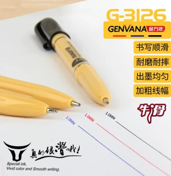 GEnvAnA 1.0mm Smooth Ballpoint Pen, Oil-Based Coarse Tip, Blue/Red/Black Ink, Vintage Style Thick Core Atomizer Pen