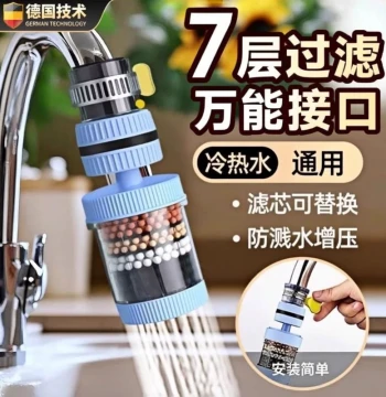 Faucet Filter Extender – Anti-Splash Kitchen Fixture for Hot & Cold Water, Universal Purification Nozzle with Pressure Boost