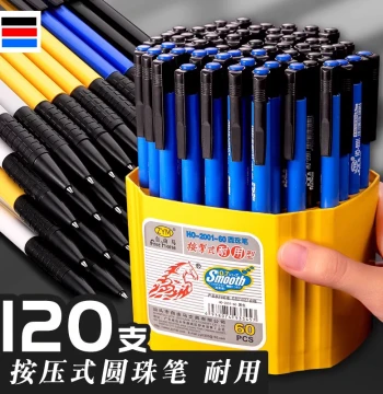 Retractable Ballpoint Pen 0.7mm Blue/Black Medium Oil Ink, Vintage Press-Style Atomic Pen for Elementary Students, Business & Office, Red Refill Cheap Wholesale for Teachers