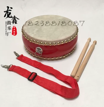 Free Shipping 5/6/7/8 Inch Flat Drum, 8CM Height, Inch Hand Drum with Cowhide Surface, Early Education Drum, Children's Toy Drum
