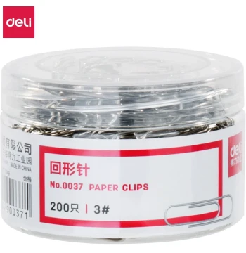 Deli 0037 Thickened Electroplated Paper Clips – 30mm Size, Approx. 200 Pieces/Box, Office & Stationery Supplies