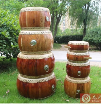 Luodongyuan 7/8/9/10-inch Raw Wood High-Pitch Ritual Bamboo Nail Cowhide War Drum Chuan Tanggu Bamboo Nail Drum Taoist Drum