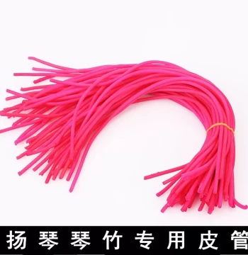 Yangqin Bamboo Beater Rubber Sleeves, Rose Red Thin Anti-oxidation Tubes for Bright & Clear Tone, Good Toughness, Yangqun Accessories