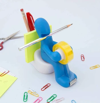 UK Suck UK Prank Butt Toilet Tape Note Holder, Pen-Shaped Pin and Pen Storage Base, Office Stationery