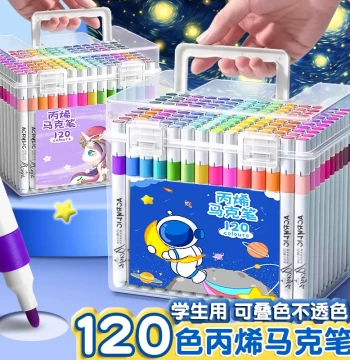Acrylic Markers for Students and Children, Art Special, Washable Watercolor Pens for Painting, Colorful Graffiti Brushes, Opaque, Layerable, Waterproof, Hand-Drawn DIY Acrylic Paint Pens, Water-Based Coloring Pens