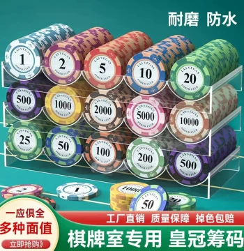 Mahjong Chips - Waterproof and Wear-Resistant Card Chips for Card Rooms, Texas Hold'em Poker Game Point Token Set