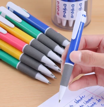 Retractable Ballpoint Pen with Office Oil-Based Refills, Premium Push-Action Ballpoint, Oil-Based Atomic Pen in Black, Blue, Red, Classic Style for Students, Wholesale for Note-Taking, Multi-Color Smooth Writing