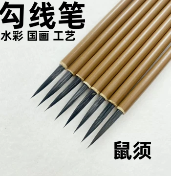 Chinese Painting Squirrel Hair Brush for Coloring, Outlining, Watercolor Detailing, Edge Tracing, and Gongbi Style Line Drawing