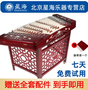 [30-Day Trial] Beijing Xinghai 402 Yangqin – Professional Dulcimer for Beginners, Practice, Exams, and Performance, Made from Colorful Wood