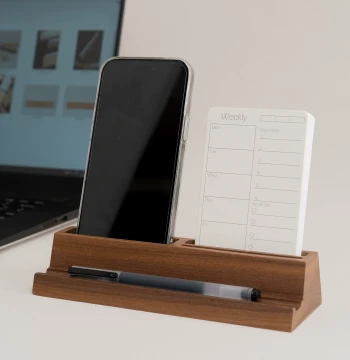 Desktop Reminder Board, Memo Cards, Sticky Notes, Reminder Stickers, Alert Gadget, Solid Wood Phone Stand