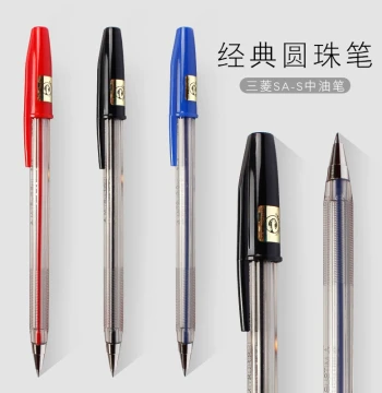 Japan Uni Mitsubishi Ballpoint Pen SA-S Classic Bullet Tip: Multi-Color Student and Office Writing, Smooth Oil-Based Atomic Pen, 0.7mm Minimalist Transparent Japanese Style for Exams