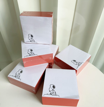 Export Germany Co-Branded Classic Style 400 Sheets Material Paper Non-Sticky Tear-Off Ins Small Square Bricks 6 Per Box C5