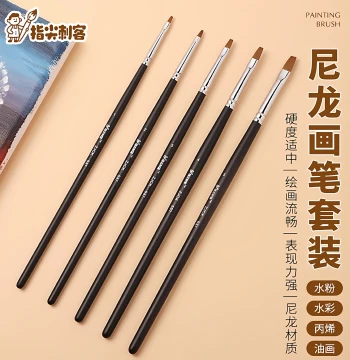 Fingertip Assassin Brush Set for Gundam Model Painting, Face Detail Brushes, Flat Brushes, Liner Brushes, Water-based Paint Coating and Coloring