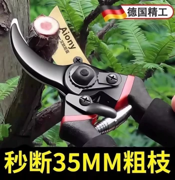 German Precision Craft Garden Shears, Specialized Pruning Scissors for Tree Branches, Fruit Trees, and Flowers, Spring-Loaded Gardening Snips