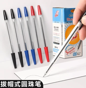 50-Pack Free Horse Office Ballpoint Pens 0.7mm Smooth Medium Oil Pens Classic Ballpoint Pens Wholesale Teacher Grading Pens