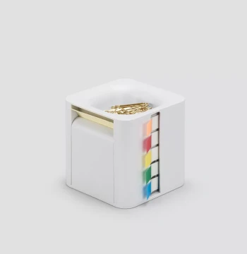 Creative Office Memo Box, Minimalist and Stylish Four-Type Sticky Note Pads, Marker Tabs, Pepsi Stickers, 3D Box Memo Roll