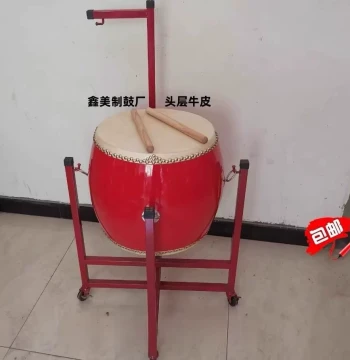Tang Drum Cowhide Ritual Drum for Chanting and Buddha Recitation, Ancestral Hall and Taoist Venue Ceremony War Drum, Buddhist Instrument, 10-inch 12-inch 14-inch Temple Drum