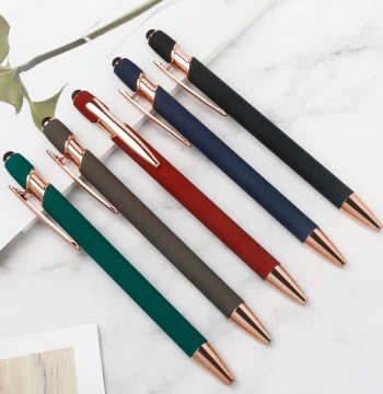 Rose Gold Accessories Meiji Pen - Metal Click Ballpoint Pen with Aluminum Barrel, Capacitive Touch Tip, Suitable for Gifts and Advertising
