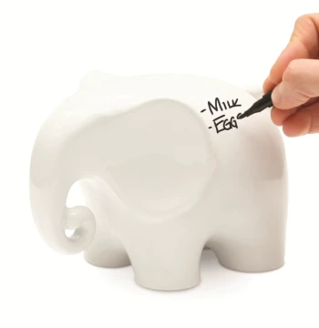 UK Luckies Erasable Elephant Memo Holder - Creative Ceramic Desktop Ornament and Birthday Gift