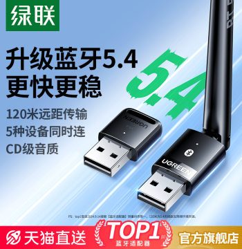 UGREEN Bluetooth Adapter Receiver for Desktop PC, USB Module Transmitter 5.4 with Driver, External Wireless Headset Support