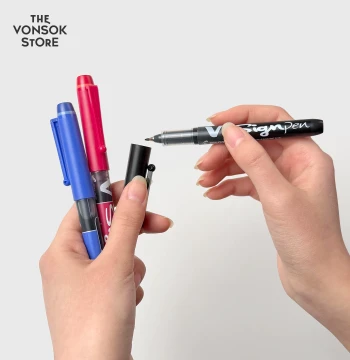 Vertical Writing Japan Pilot V-Sign Large Capacity Liquid Ink Outline Pen - Colored Flexible Tip 1.0mm