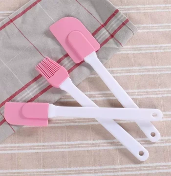 3PCS Kitchen Silicone Cream Butter Spatula Brush Set Cake Br