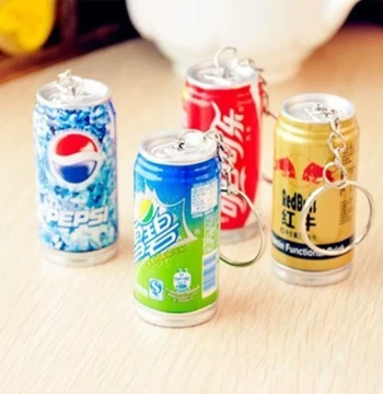 Creative Cute Stationery Prize Wholesale - Cola Pen, Personalized Drink Bottle Retractable Ballpoint Pen with Keychain, Gel Ink Pen