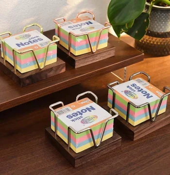 Black Huli Sticky Notes Student Creative Tear-Off Index Tabs Peach Memo Paper Stationery Heart Love miwoo Memo Pad
