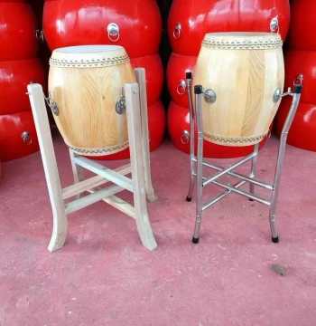 Cowhide High-Pitch War Drum 6.5 Inch, Traditional Opera Theater Peking Opera Camphor Wood Handcrafted Raw Cowhide Drum, Unfinished Tang Drum Ritual Drum